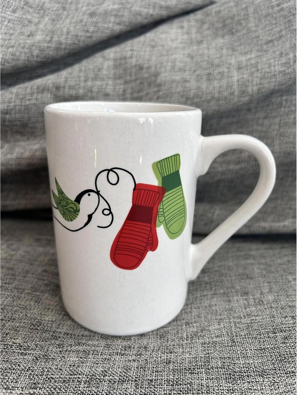 Starbucks 10 Oz Coffee Mug 2011 Holiday Mittens Bird Dove Cup Christmas